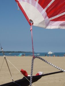 Tail on spinnaker sheet